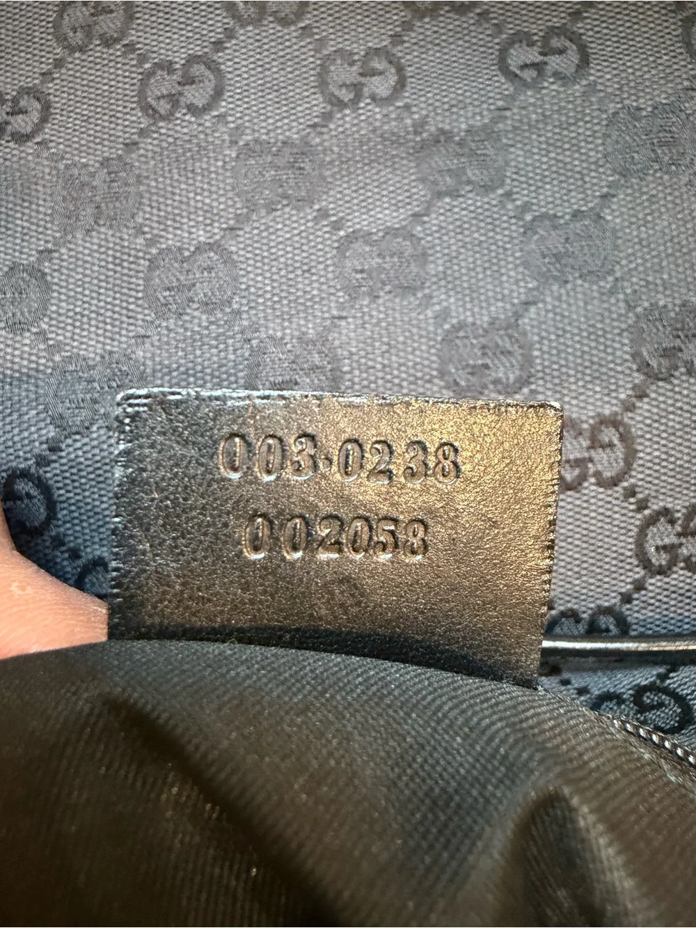 Gucci Black GG Canvas Backpack with Front Zip Pockets
